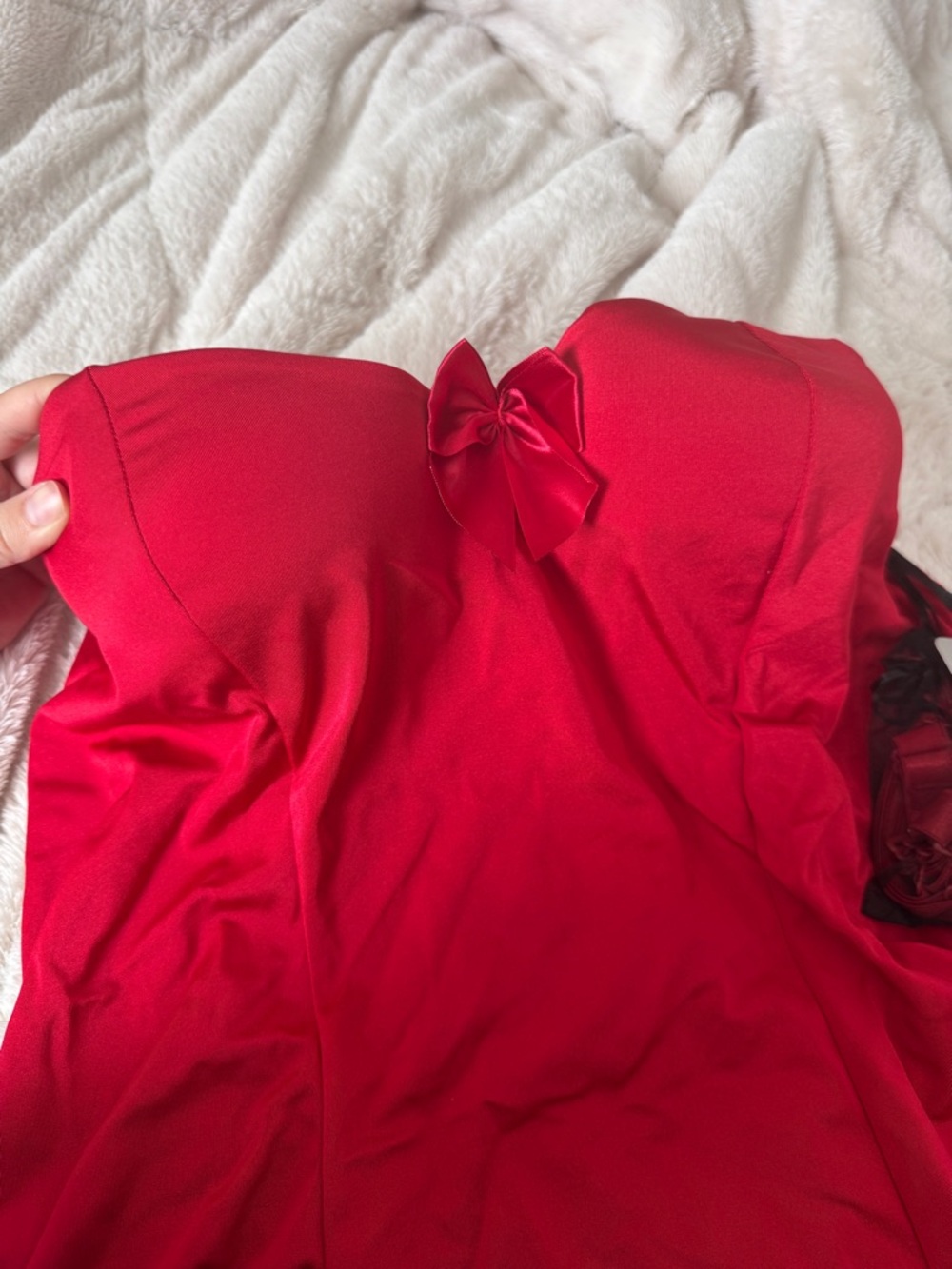 Coquette Red Corset Lingerie with  Bow Details